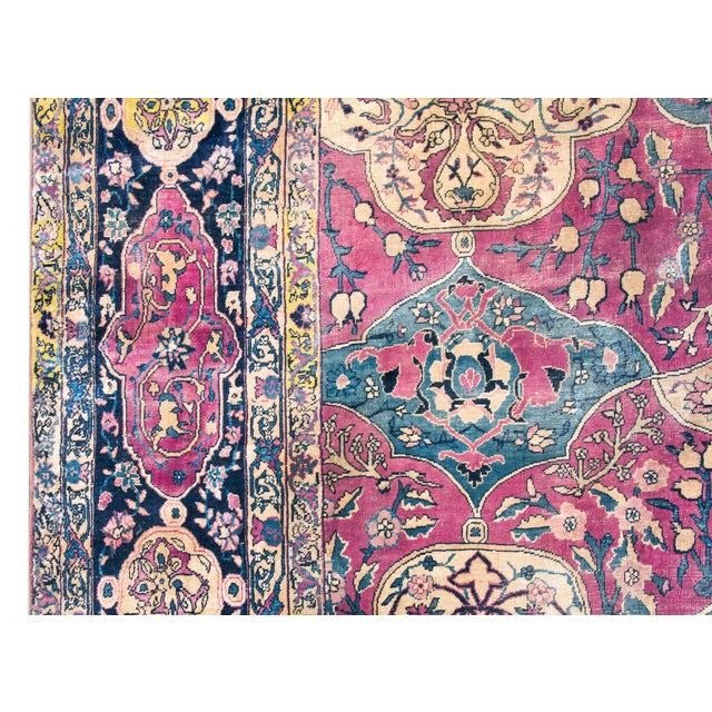 Textile Late 19th Century Persian Lavar Kirman Rug For Sale - Image 7 of 16