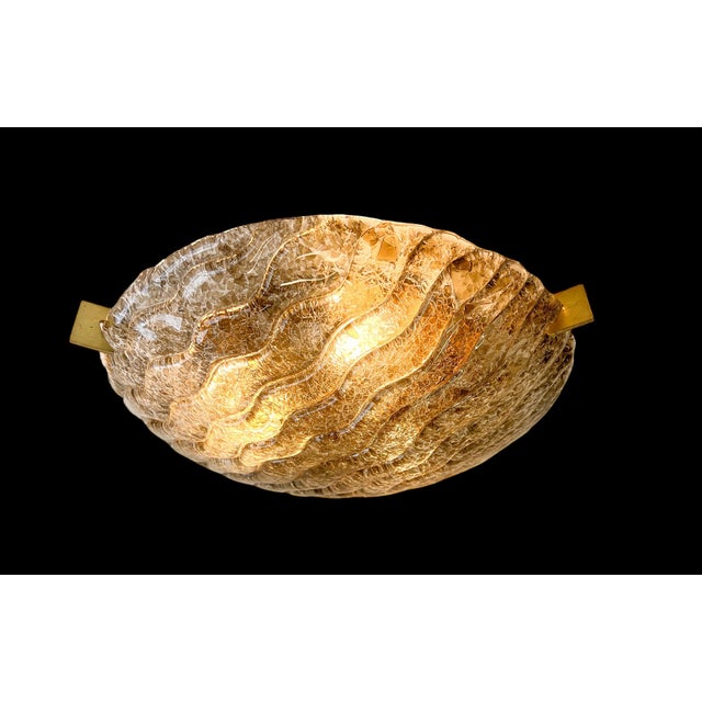 1970s Large Murano Glass Flush Mount from Kaiser Idell / Kaiser Leuchten, Germany, 1970s For Sale - Image 5 of 18