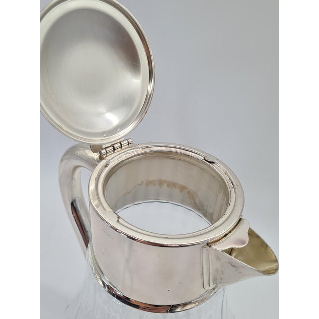 Antique Glass Pitcher with Silver-Plated Mount, 1910s For Sale - Image 9 of 11