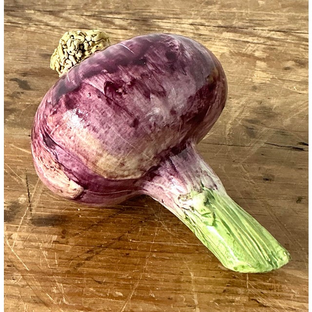 Ceramic Vintage Italian Glazed Ceramic Turnip For Sale - Image 7 of 8