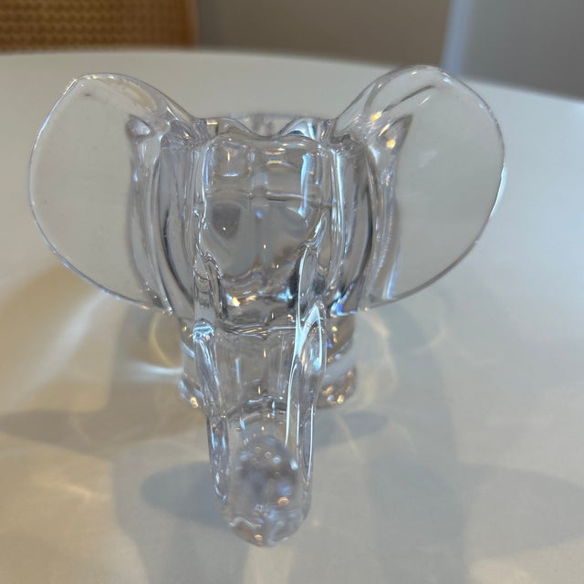 Charming Crystal elephant candy or trinket dish. Marked on bottom of foot, Vannes.