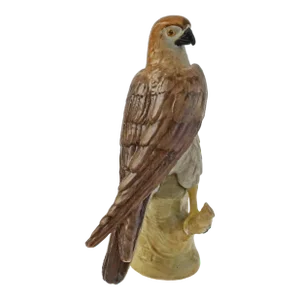 19th Century Early KPM Berlin Hawk on Branch Porcelain Figure Habicht Bird Figure Scepter Mark Vogelfigur