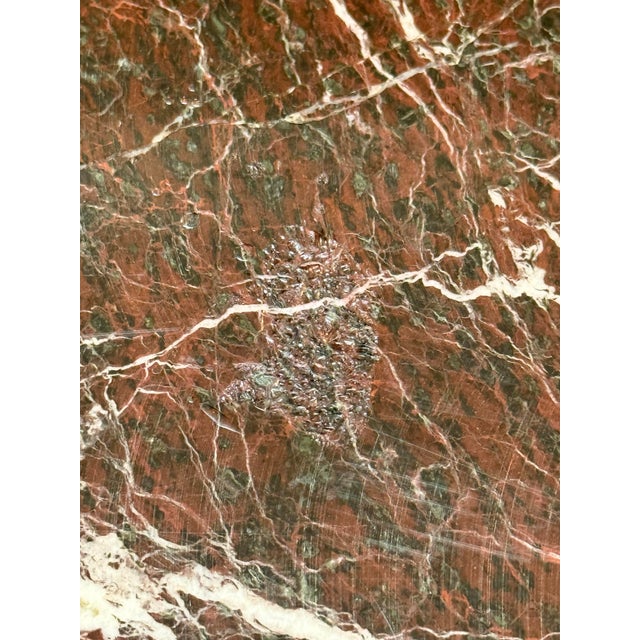 Burgundy Vintage Italian Rosso Marble Dining Table For Sale - Image 8 of 11