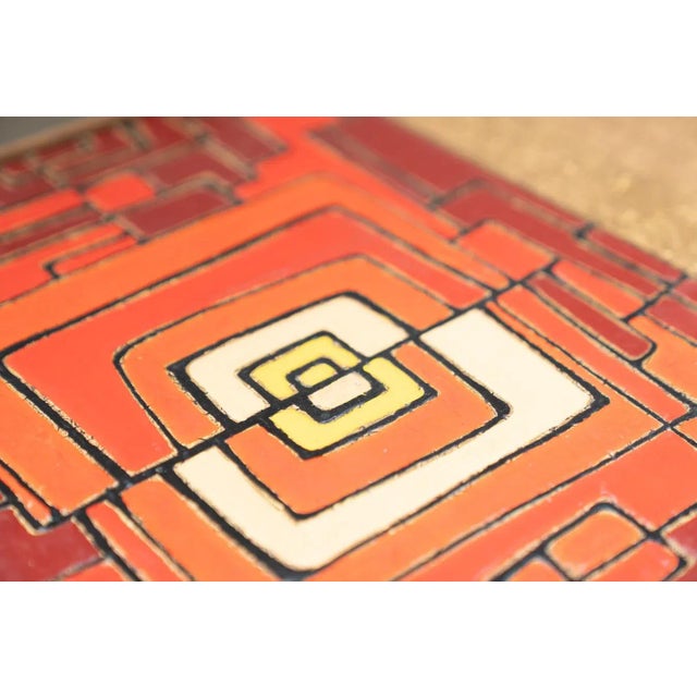 Mid-Century Italian Afrormosia, Iron & Colored Resin Coffee Table, 1950s For Sale - Image 3 of 11