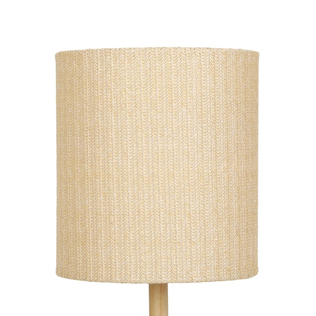 Lamia Natural Burl and Raffia Designer Table Lamp For Sale - Image 4 of 7