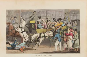 Henry Alken, Tandem Driving, Etching, 1822