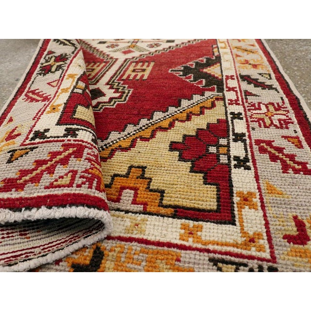 Textile Galerie Shabab Collection Mid-20th Century Turkish Oushak Throw Rug For Sale - Image 7 of 7
