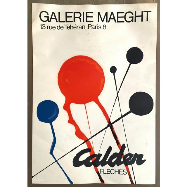 Original lithographed poster by Alexander Calder. Fleches 'Galerie Maeght' 1970.