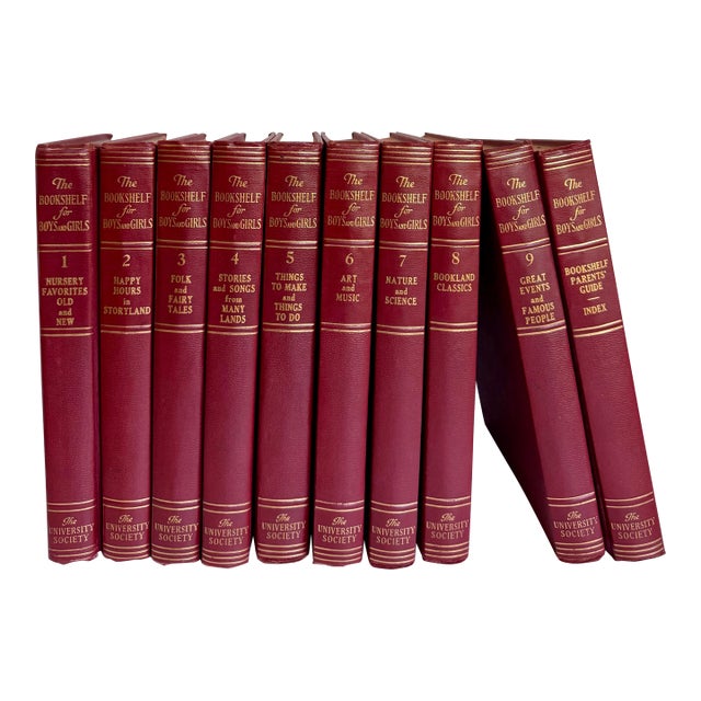 1960 “The Bookshelf for Boys and Girls” Complete 10-Volume Book Set For Sale