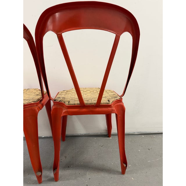 1920s Stunning Pair of Extremely Rare 1920s/30s Multipls Chairs by Joseph Mathieu Original Paint & Woven Seats For Sale - Image 5 of 11