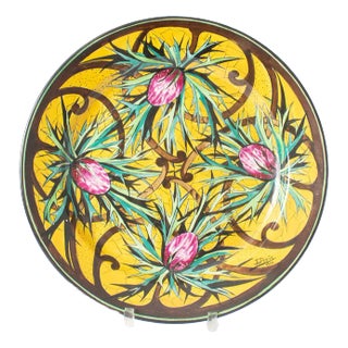 Hand-Painted Decorative Plate by E. Petit for Boch Freres, 1926 For Sale