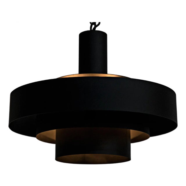 NOIR Parlor Pendant, Black Iron For Sale