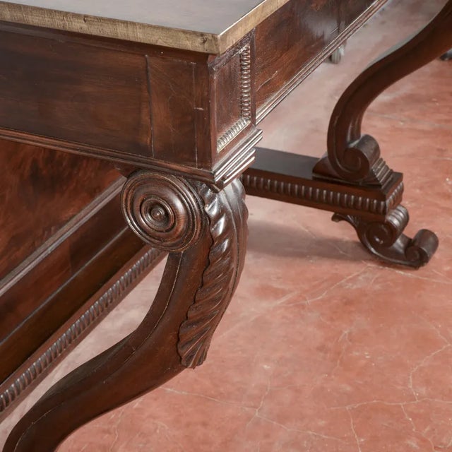 Wood Antique Italian Walnut Console Table For Sale - Image 7 of 9