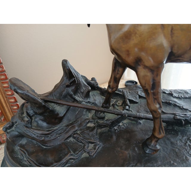 Mid 19th Century Bronze Pj Mene Arab Mare With Saddle and Rifle Sculpture For Sale - Image 16 of 16