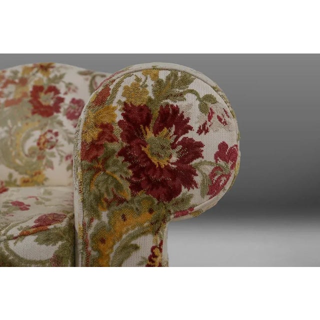 Beige French Floral Lounge Chair For Sale - Image 8 of 12