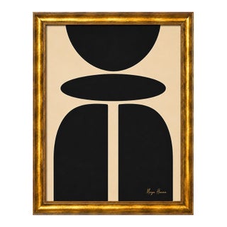 Quiet Monument — Mid-Century Inspired Abstract Acrylic Painting by Bryan Boomershine, Framed For Sale
