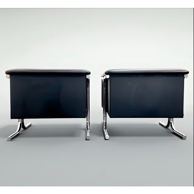 Bauhaus Art Deco Lounge Chairs in Tubular Steel and Chrome, 1940s, Set of 2 For Sale - Image 9 of 18