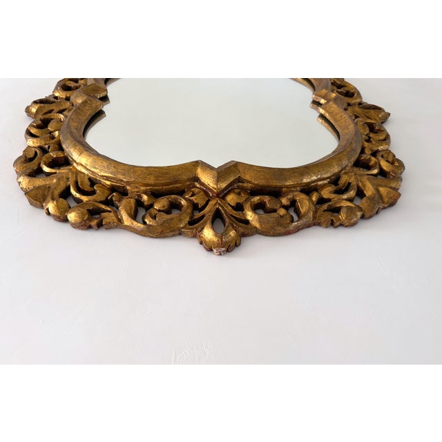 1960s Mid Century Quatrefoil Florentine Mirror For Sale - Image 5 of 17