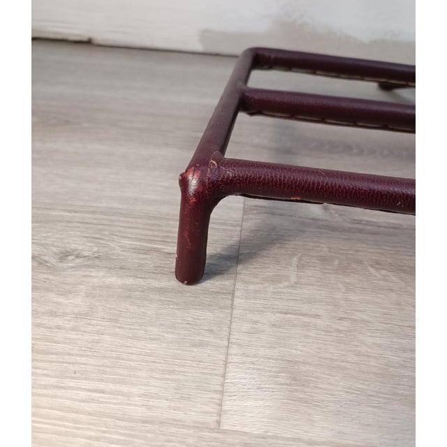 Leather Sheathed Bedroom Valet by Jacques Adnet, 1950s For Sale - Image 12 of 14