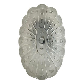 Vintage Midcentury German Oval Art Glass Wall Sconce For Sale