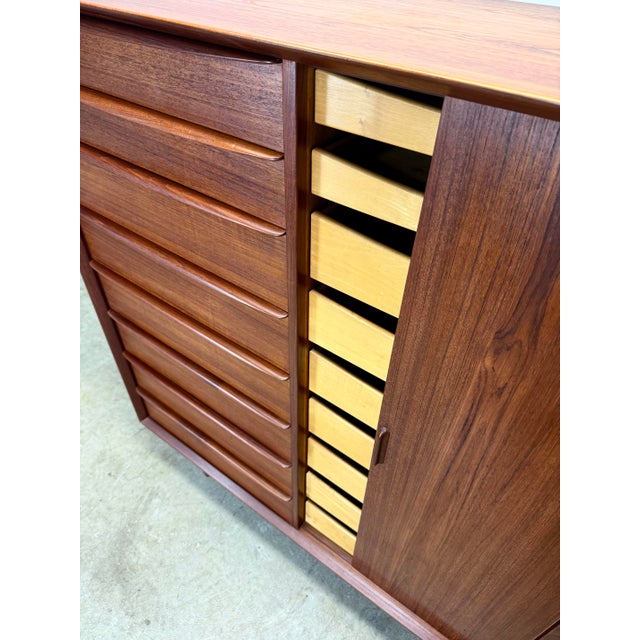 Svend Madsen for Falster Mobelfabrik Danish Mid-Century Modern Teak Dresser / Armoire For Sale - Image 10 of 12