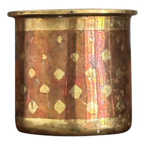 Antique 19th Century Indian Ganga Jamuna Mixed Metal Brass and Copper Cup