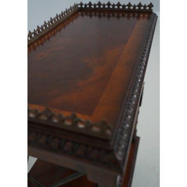 Maitland Smith 3 Tier Regency Style Mahogany Cart or Stand For Sale - Image 11 of 15