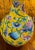 Mid Century Italian Yellow Glazed Ceramic Lamp With Birds and Flowers - Signed For Sale In New York - Image 6 of 8