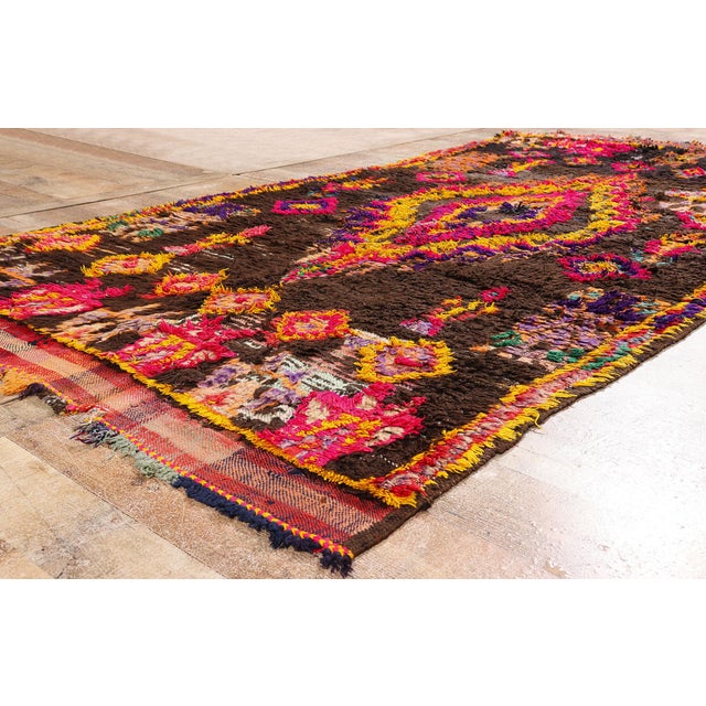 Coffee Vintage Azilal Moroccan Rug, 05'07 X 09'10 For Sale - Image 8 of 10