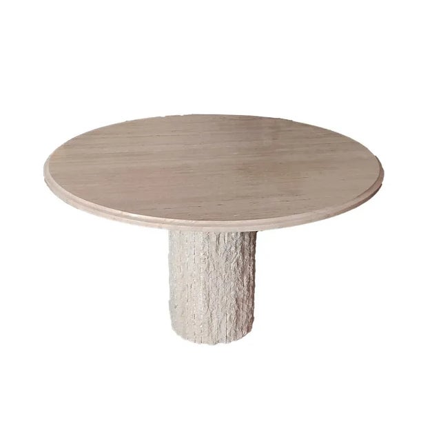 Original 80's table with hand-carved pedestal This piece is attributed to the mentioned designer/maker. It has no...