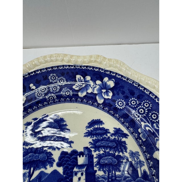 Antique Copeland Spode's "Tower" Blue & White Transferware Plates - Set of 3 For Sale - Image 10 of 12