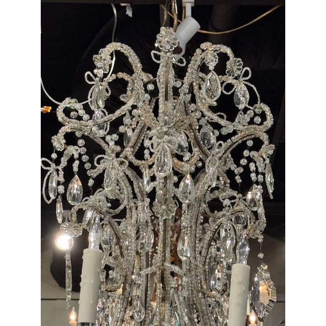 19th C. Italian Beaded Chandelier For Sale - Image 4 of 8
