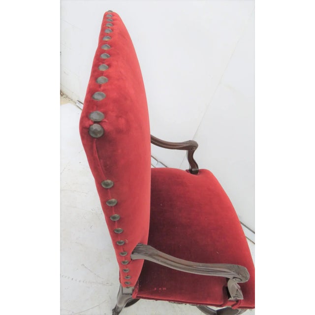 French French Louis XV Highback Throne Style Chair For Sale - Image 3 of 5