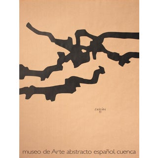 Eduardo Chillida Museo De Arte Abstracto 34" X 21.75" Lithograph 1995 Abstract Black, Brown For Sale
