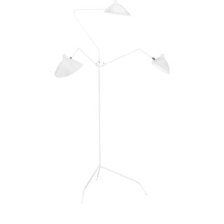 Mid-Century Modern White Three Rotating Arms Floor Lamp by Serge Mouille For Sale