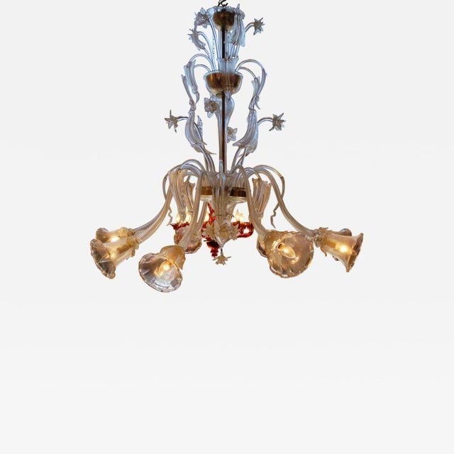 Early 21st Century Zanchi Murano - 8 - Light Venetian Chandelier For Sale - Image 5 of 8