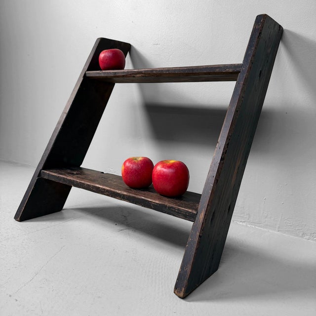 Wood Small Wooden Japanese Ladder with Two Steps, 1940s For Sale - Image 7 of 11