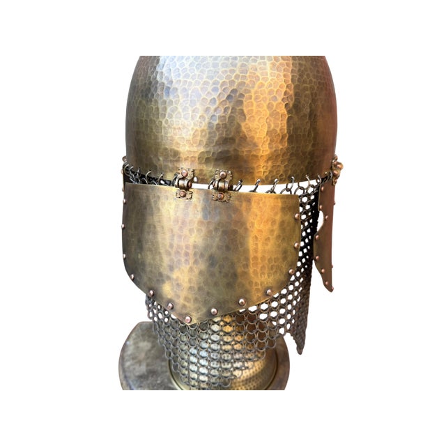 Hand Hammered Brass Warrior Helmet For Sale - Image 13 of 13