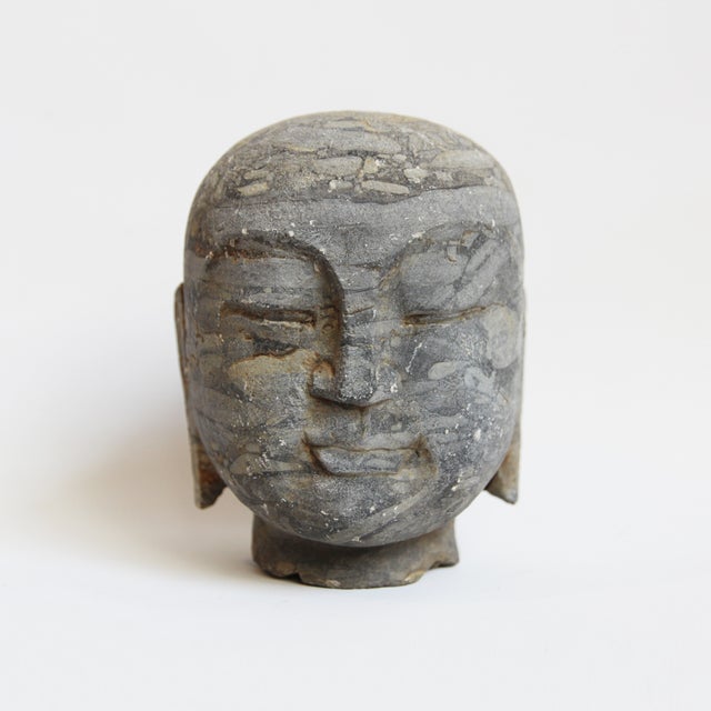 Black Stone Monk Head Chairish