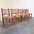 Remarks: Set of five Belgium farmer chairs, 1960s Pine wood frames with wicker seats. All in vintage condition condition....