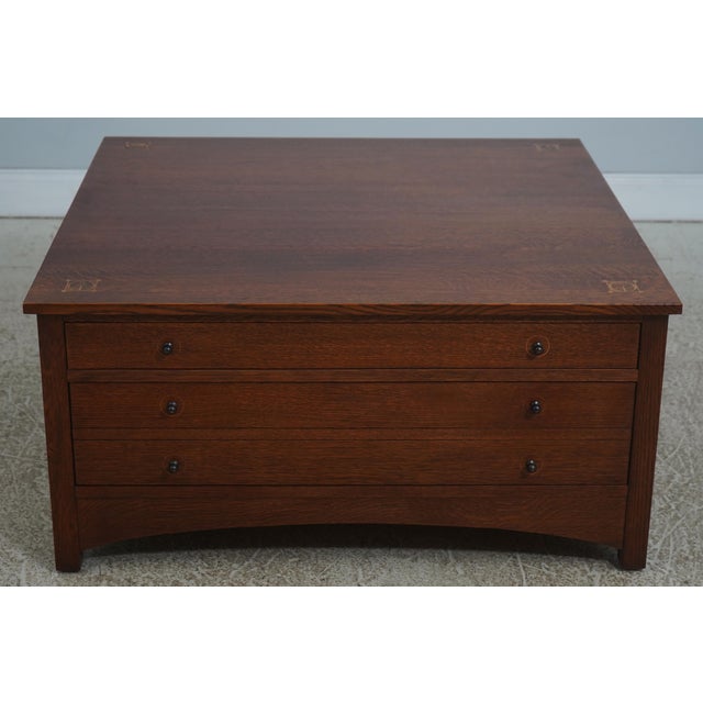 Mission Stickley Harvey Ellis Mission Oak Coffee Table For Sale - Image 3 of 17