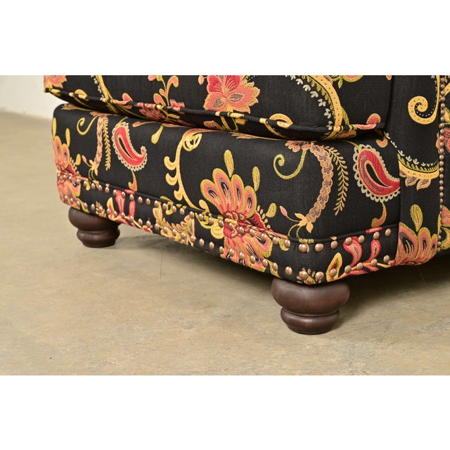 Smith Brothers of Berne Contemporary Lounge Chair and Ottoman in Paisley Upholstery For Sale - Image 9 of 14