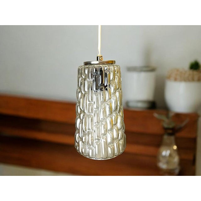 Helena Tynell Style Hanging Light This beautiful and rare bubble glass hanging lamp, in the style of Helena Tynell's...