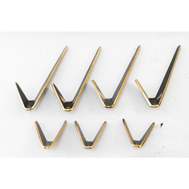 Black Hooks by Herta Baller, Vienna, Austria, 1950s, Set of 7 For Sale - Image 8 of 8