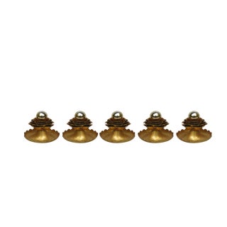 Water Lily Wall Lights in Gold Leaf and Metal by Banci Firenze, 1970s, Set of 5 For Sale