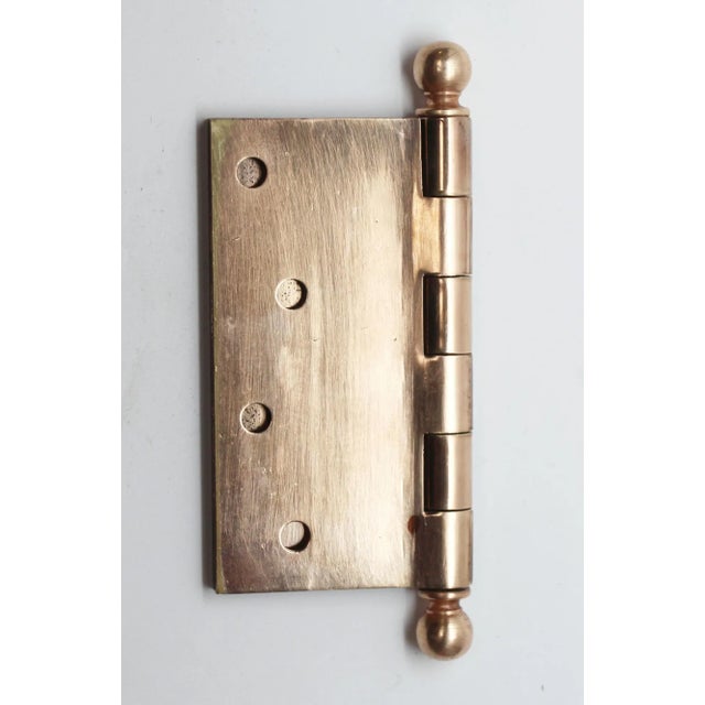 Traditional Vintage Brass Butt Door Hinge With Ball Tips For Sale - Image 3 of 3