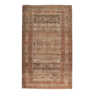 Early 20th Century Willow Tree Earth Tone Persian Bidjar Rug - 10'8" x 18'3" For Sale
