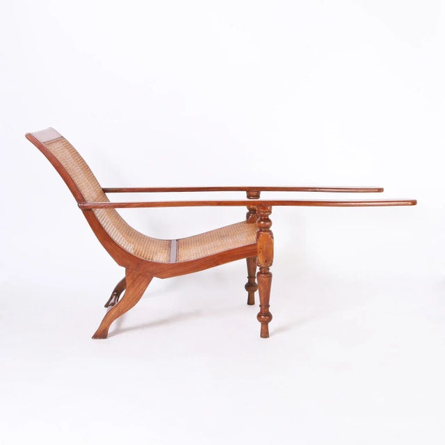 Early 20th Century Pair of Antique Caned British Colonial Planters Chairs For Sale - Image 5 of 11