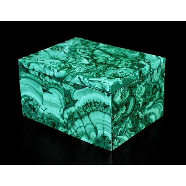 Malachite Box Thorns and Roses Italian Made Gemstone Box For Sale - Image 9 of 15