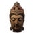 Monumental Vintage Carved Wooden Guanyin Head, 18" Tall For Sale